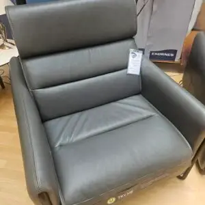 Emily Power chair - steel arms - Noblesse Grey leather