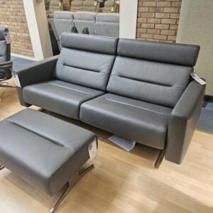 Stella 2.5 seater sofa Package in Paloma Metal Grey Leather