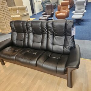 Windsor 3 seater sofa in Stunning Paloma Black leather